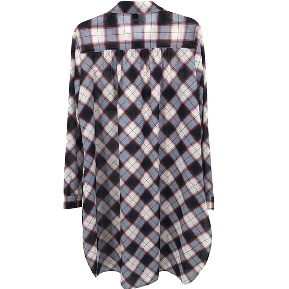 Prana Nautical Plaid Snap Front Flit Maxi Shirt Womens L - Picture 9 of 11